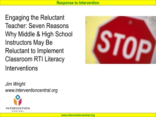 ‘Teacher Tolerance’ as an Indicator of RTI Intervention Capacity