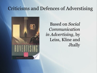 Criticisms and Defences of Adverstising