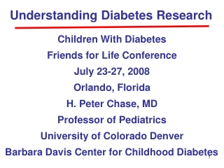 Understanding Diabetes Research