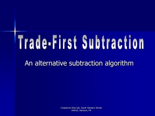 An alternative subtraction algorithm