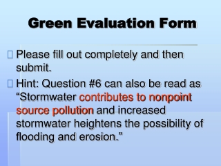 Green Evaluation Form