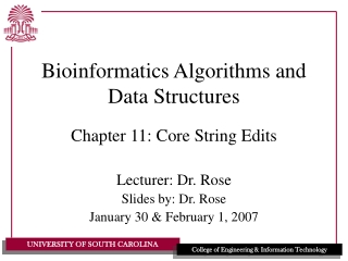 Bioinformatics Algorithms and Data Structures