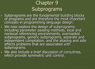 Chapter 9 Subprograms