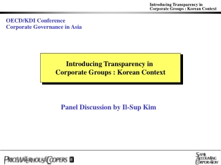 Introducing Transparency in  Corporate Groups : Korean Context