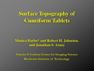 Surface Topography of Cuneiform Tablets