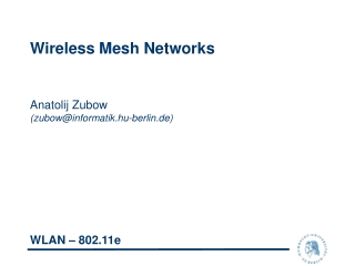 Wireless Mesh Networks