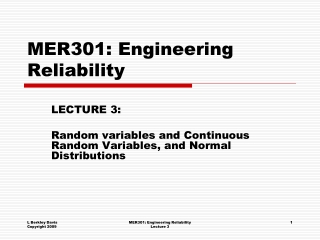 MER301: Engineering Reliability