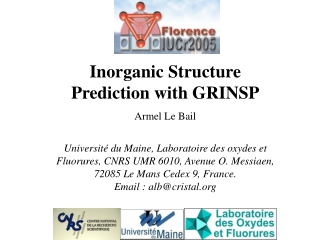 Inorganic Structure Prediction with GRINSP Armel Le Bail