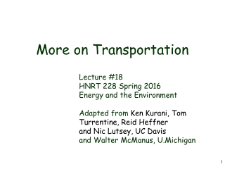 More on Transportation