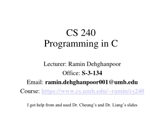 CS 240 Programming in C