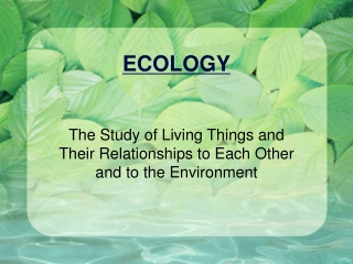 ECOLOGY