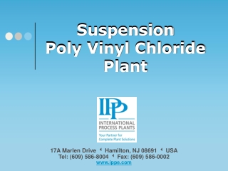 Suspension Poly Vinyl Chloride Plant