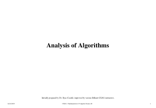 Analysis of Algorithms