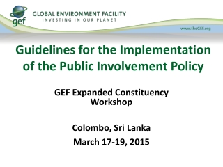 Guidelines for the Implementation  of the Public Involvement Policy