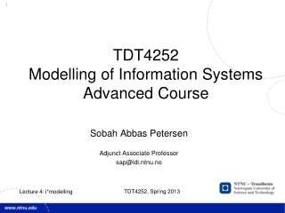 TDT4252 Modelling of Information Systems Advanced Course