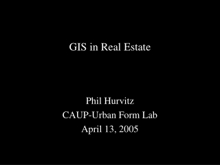 GIS in Real Estate