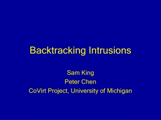 Backtracking Intrusions