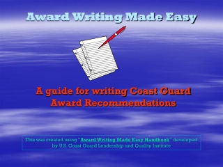 Award Writing Made Easy