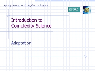 Introduction to Complexity Science