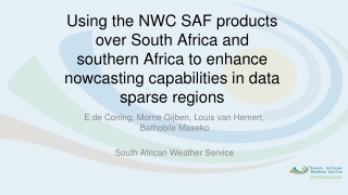 E de Coning, Morne Gijben, Louis van Hemert, Bathobile Maseko South African Weather Service
