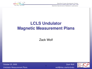 LCLS Undulator Magnetic Measurement Plans