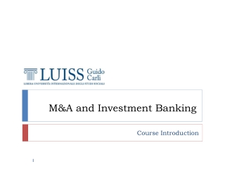 M&amp;A and Investment Banking