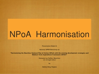 NPoA  Harmonisation