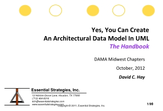 Yes, You Can Create  An Architectural Data Model In UML The Handbook