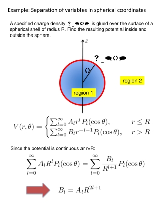 Example: Separation of variables in spherical coordinates