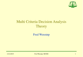 Multi Criteria Decision Analysis Theory