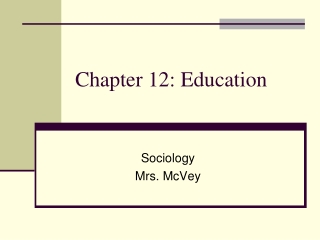 Chapter 12: Education