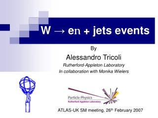 W  →  e n  + jets events