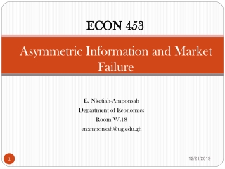 Asymmetric Information and Market Failure