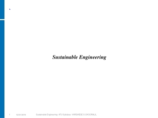 Sustainable Engineering