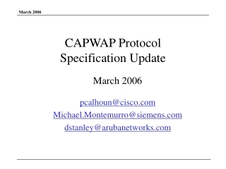 CAPWAP Protocol  Specification Update