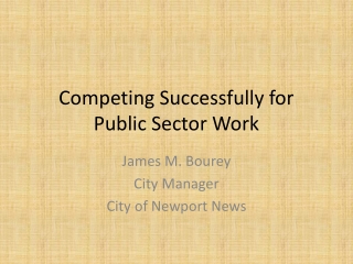Competing Successfully for Public Sector Work