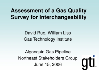 Assessment of a Gas Quality Survey for Interchangeability