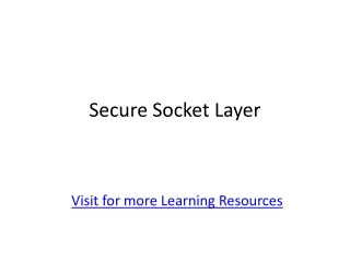 Secure Socket Layer