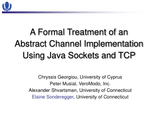 A Formal Treatment of an Abstract Channel Implementation Using Java Sockets and TCP