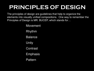 PRINCIPLES OF DESIGN