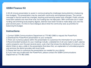 GSBA Finance Kit