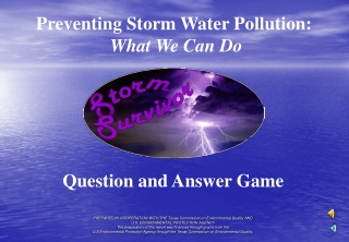 Preventing Storm Water Pollution: What We Can Do