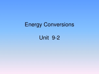 Energy Conversions Unit  9-2