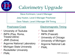 Calorimetry Upgrade