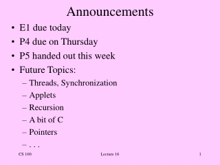 Announcements