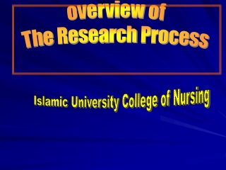 overview of  The Research Process