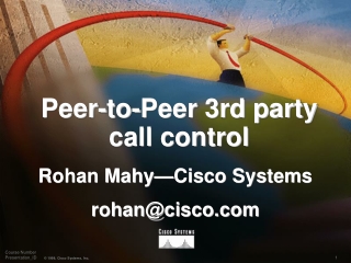 Peer-to-Peer 3rd party call control