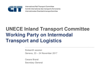 UNECE Inland Transport Committee Working Party on Intermodal Transport and Logistics