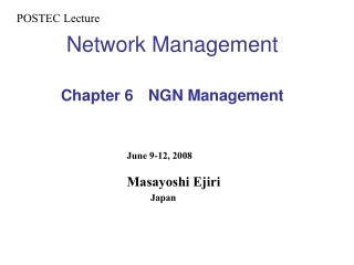 Network Management Chapter 6  NGN Management