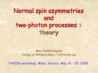 Normal spin asymmetries  and  two-photon processes  : theory